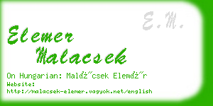 elemer malacsek business card